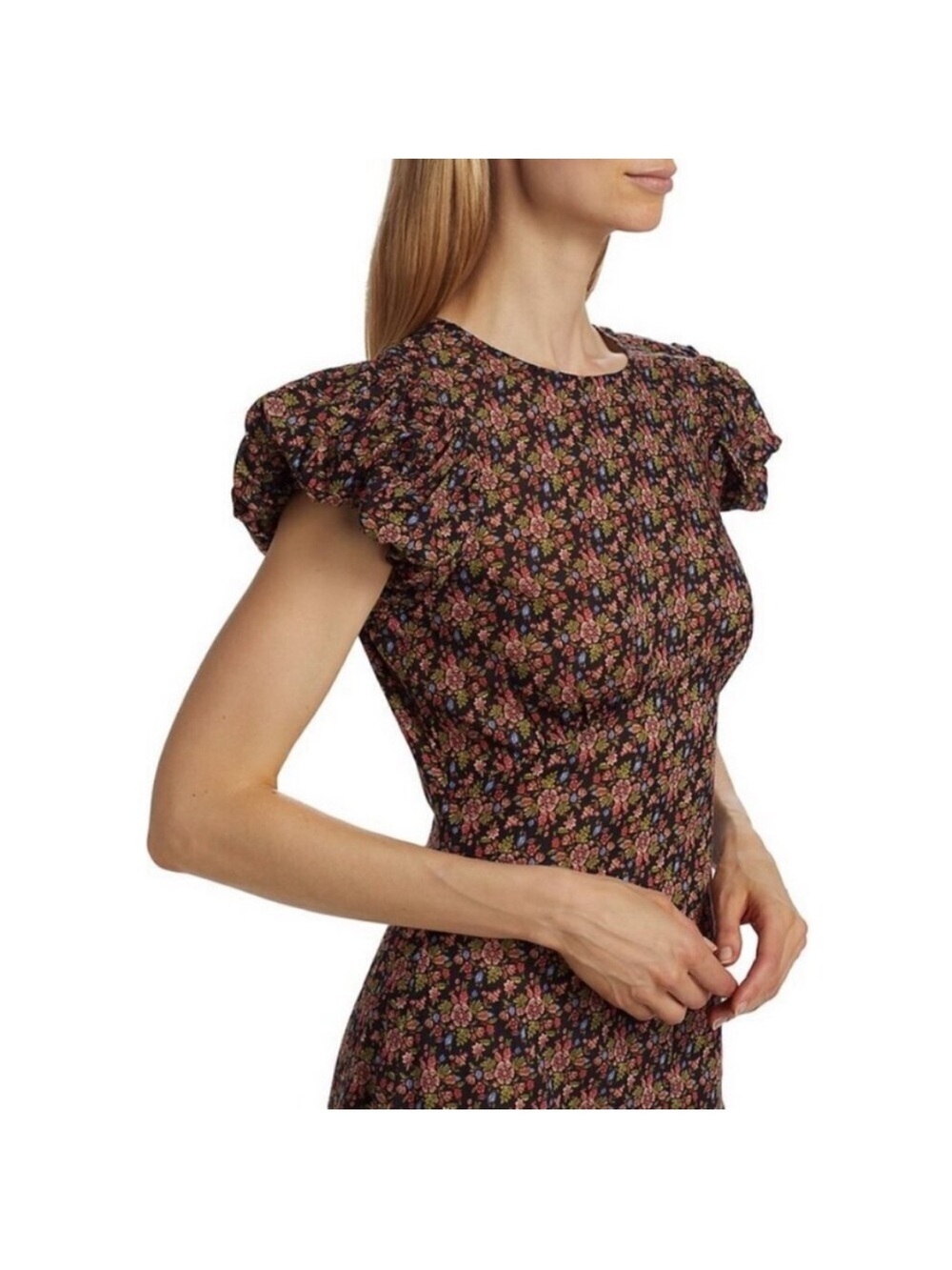 NWT Doen Rhodia in Noir Forest Floral Lightweight Organic Cotton Maxi Dress XXL - Picture 5 of 15
